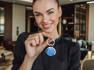 Saab Anello Porta Chiavi Struttura in Lega Metallo S